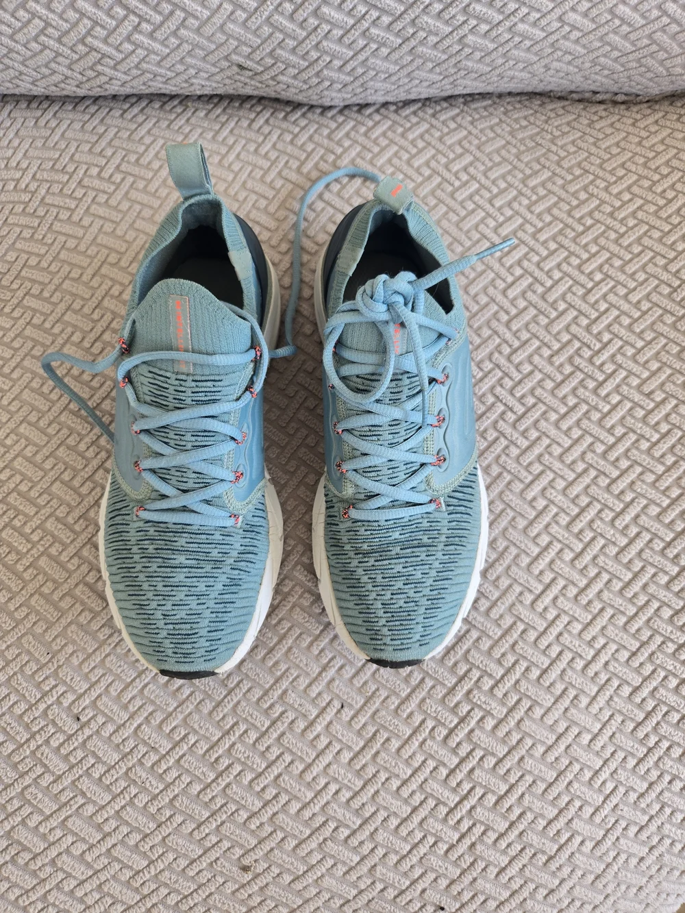 Athletic Women's Light Teal Training Sneakers with Coral Accents
